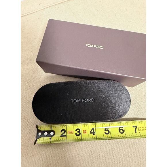 Tom Ford Velvet Sunglasses Eyeglasses Hard Case Box Cleaning Cloth Brown Logo - Picture 7 of 7